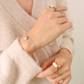 Flat Heart Pendant Twisted Link Bracelet Gold Steel view 7