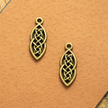 Openwork Chinese Knot Alloy Charm Pendant 26x10mm