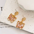 Gold Tone Butterfly Resin Pressed Flower Necklace Earring and Set Options view 8