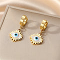 Gold Huggie Shell Eye Drop Earrings 7 Iris Frame Styles view 7