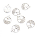 Rhinestone Whale Tail Open Circle Pendant Charms in Two Finishes view 6