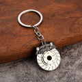 Brake Disc Wheel Hub Caliper Metal Keychain for Car Enthusiasts