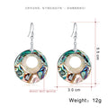 Gold Tone Silver Tone Shell Shell Metal Dangle Earrings view 2
