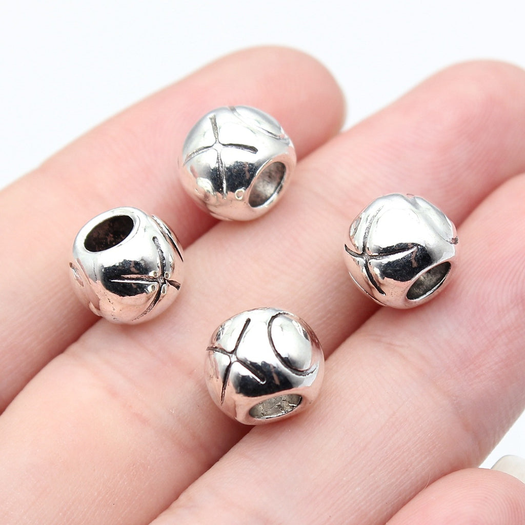 9.5x9.5x7.9mm 2.1g Antique Silver Zinc Alloy XO Large Hole Beads for DIY Bracelet Necklace Jewelry Making