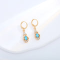 Five Color Faceted Teardrop Gold Tone Huggie Earrings view 10