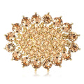 Oval Crystal Cluster Brooch in Four Color Finishes view 1