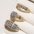 Two Tone Gold Silver Filigree Three Piece Stack Ring Set view 3