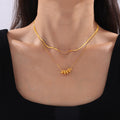 Gold Coiled Snake Pendant Necklace Fine Snake Chain view 1