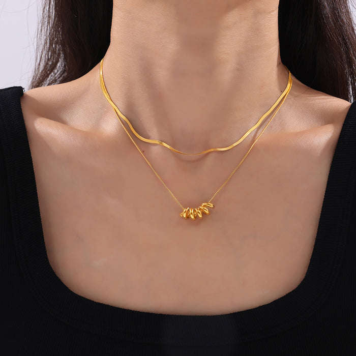 Gold Coiled Snake Pendant Necklace Fine Snake Chain