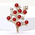 Pearl Branch Brooch in Red White and Silver Tone Palettes view 3