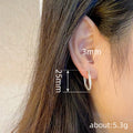 Silver Twisted Pave Clear Stone C-Hoop Stud Earrings view 4
