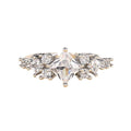 Silver Princess Cut Clear CZ Cluster Band Ring 6-10 view 5