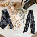 Polka Dot Satin Skinny Scarf Neck Tie Hair Ribbon Two Colors view 4