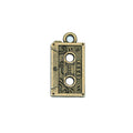 Retro Cassette Tape Metal Pendant Charm in Four Finishes view 5