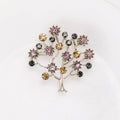Multicolor Crystal Tree Brooch with Branching Metal Frame view 5