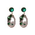 Two Style Green Irregular Openwork Dangle Earrings view 5