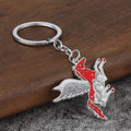Silver-Tone Winged Horse Metal Keychain in Four Colors view 3