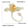 Crystal Magnolia Loop Brooch in Yellow Green or Pink view 5