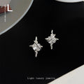 Silver-Tone Crystal Orbit Star Planet Stud Earrings view 1