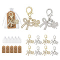 Rhinestone Bow Clover Charm Lobster Clasp Keychain view 1