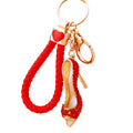 Jeweled Peep Toe High Heel Keychains in Five Colors with Braided Loop Options view 5