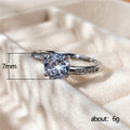 Silver Tone Round Crystal Split Band Ring with Polished Finish view 5