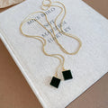 Square Resin Cube Drop Earrings and Lariat Necklaces view 7