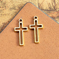 Open Outline Cross Alloy Pendant Charm in 5 Finishes view 4