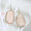 Gold Tone Large Faceted Glass Drop Earrings in Five Designs view 3