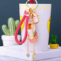 Jelly Sneaker Keychains in Pink and Blue with Four Braided Wrist Loops view 11