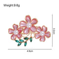 Red Gold Tone Flower Two Designs Metal Brooch Pin 4.6 x 3.2 cm view 2