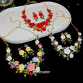 Rose Flower Rhinestone Earrings And Necklace Color Styles view 2