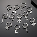 Silver Hoop Charm Earrings Multi Ring Drops 12 Styles view 1