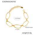 Oval Link Chain Bracelets Titanium Steel Gold Or Silver view 6