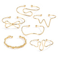 Gold and Silver Tone Open Wire Cuff Bracelets in Twelve Designs view 5