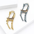 Giraffe Alloy Brooch Gold Gray Blue Long Neck Animal Pin view 3