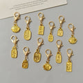 Gold Tone Chinese Good-Fortune Tag Lobster-Clasp Charms in Six Designs view 5