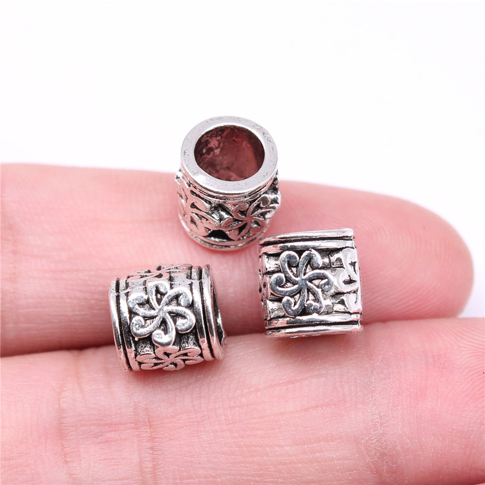 10x10x10mm 1.8g Antique Silver Zinc Alloy Large Hole Loose Metal Beads for Bracelet Jewelry Making