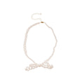 White Faux Pearl Beaded Bow Choker Necklace and Bracelet view 5