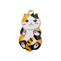 Printed Enamel Zinc Alloy Cartoon Cat Charm Pendant for DIY Earrings Bracelet Accessories