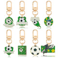 Soccer Ball Metal Clip Keychains, Eight Green Designs view 1