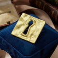 Square Keyhole Brooch in Polished Metal for Jackets and Scarves view 3