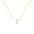 Faux Pearl Knot Open Bar Pendant Necklace Gold White Gold view 2