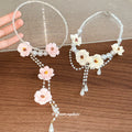Floral Pearl Strand Necklaces in Two Designs Statement Jewelry Design view 3