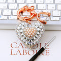 Jeweled Heart Keychains in Multicolor Orange Green Purple White and Assorted view 9