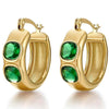 Green Double Crystal Hoop