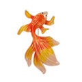 Red Gold Tone Goldfish Enamel Four Designs Metal Brooch Pin view 1