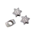 Antique Silver Snowflake Large Hole Metal Bead for Jewelry Making view 3