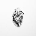 Anatomical Heart Metal Charm in 3 Decorative Finishes view 5