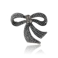 Pearl Rhinestone Bow Brooch Gold Silver Black Three Styles view 5